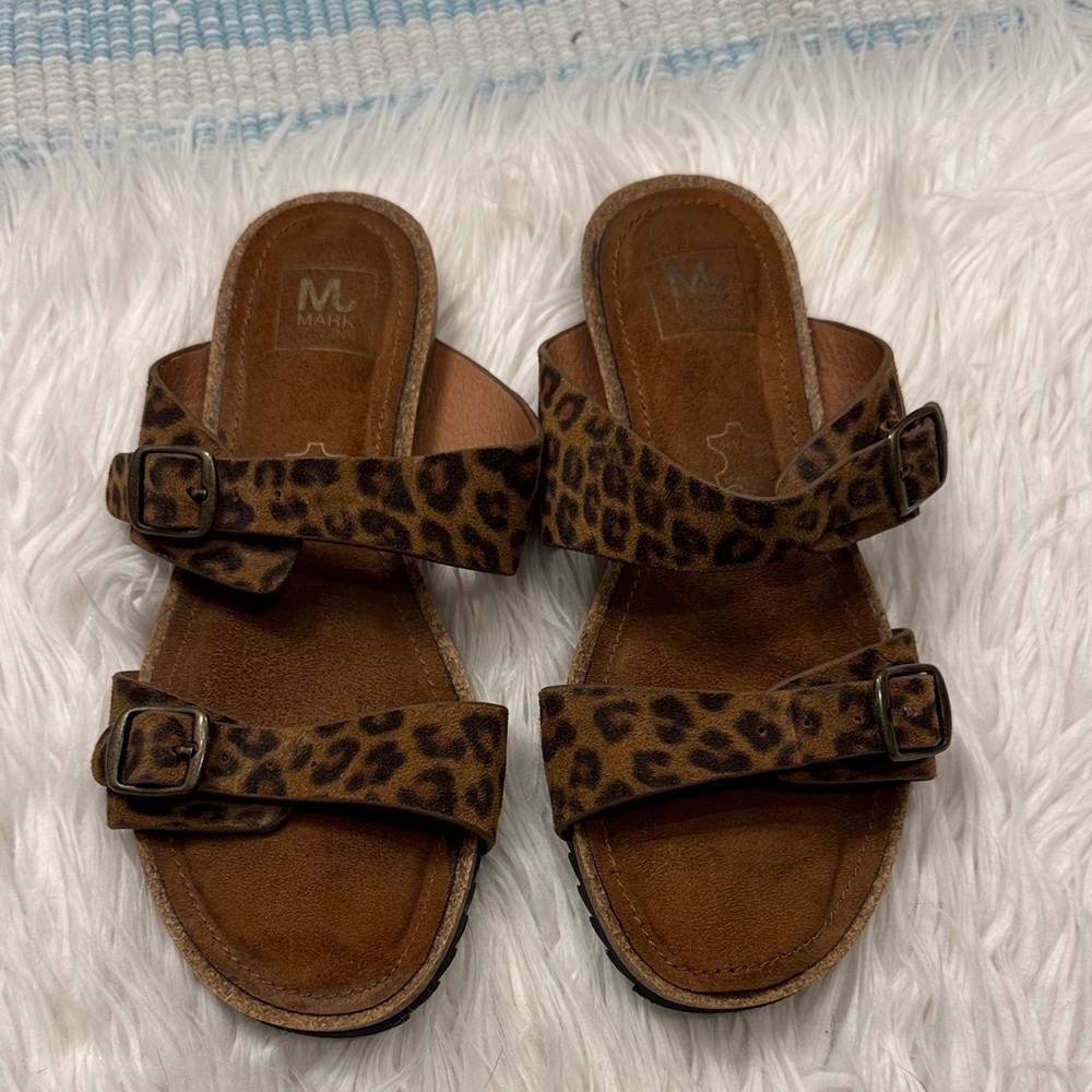 Women’s Mark Jenkins Animal Print Sandals with Buckle